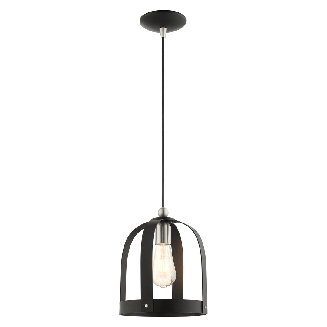 1 Light Textured Black Single Pendant by Livex Lighting