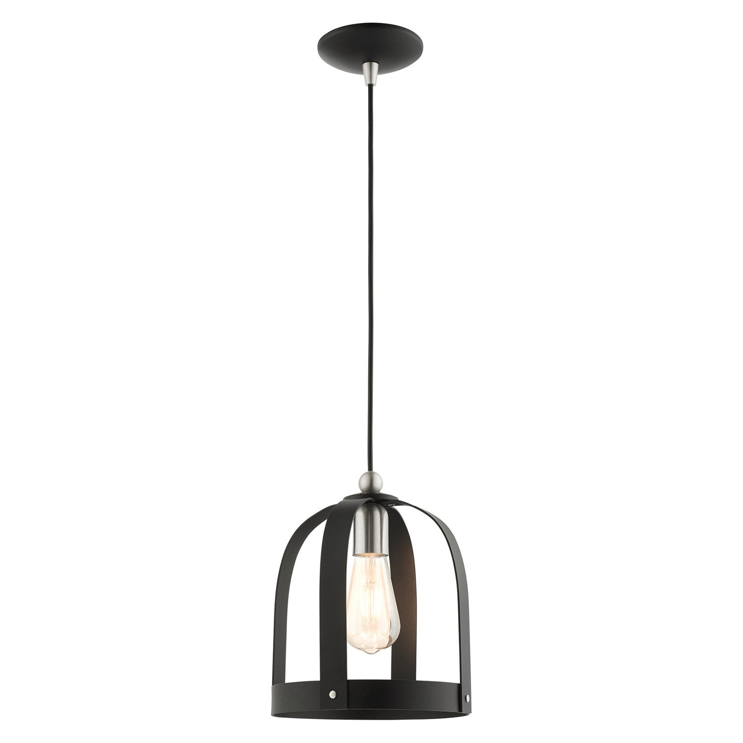 1 Light Textured Black Single Pendant by Livex Lighting