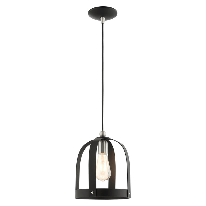 1 Light Textured Black Single Pendant by Livex Lighting