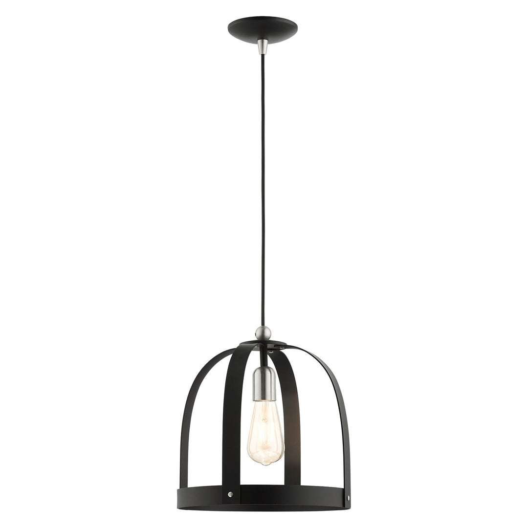 1 Light Textured Black Pendant by Livex Lighting