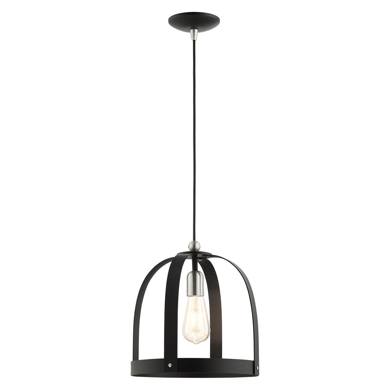 1 Light Textured Black Pendant by Livex Lighting