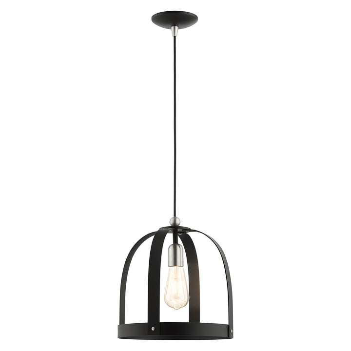 1 Light Textured Black Pendant by Livex Lighting