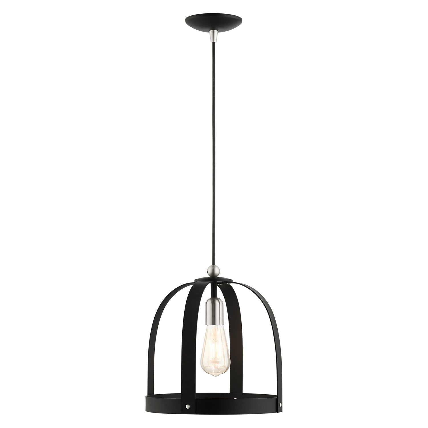 1 Light Textured Black Pendant