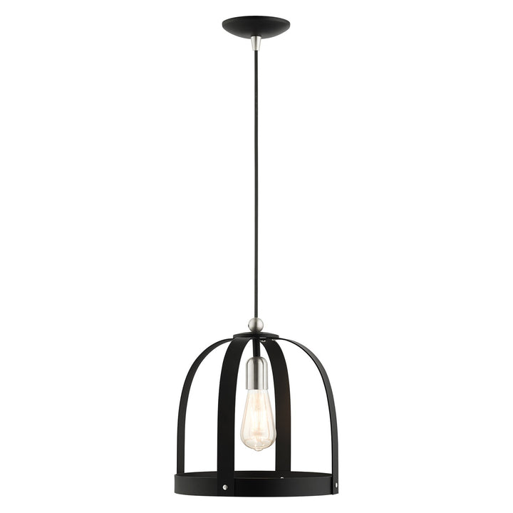 1 Light Textured Black Pendant