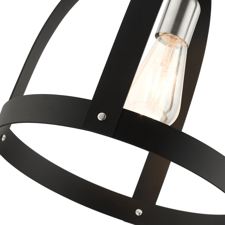 1 Light Textured Black Pendant