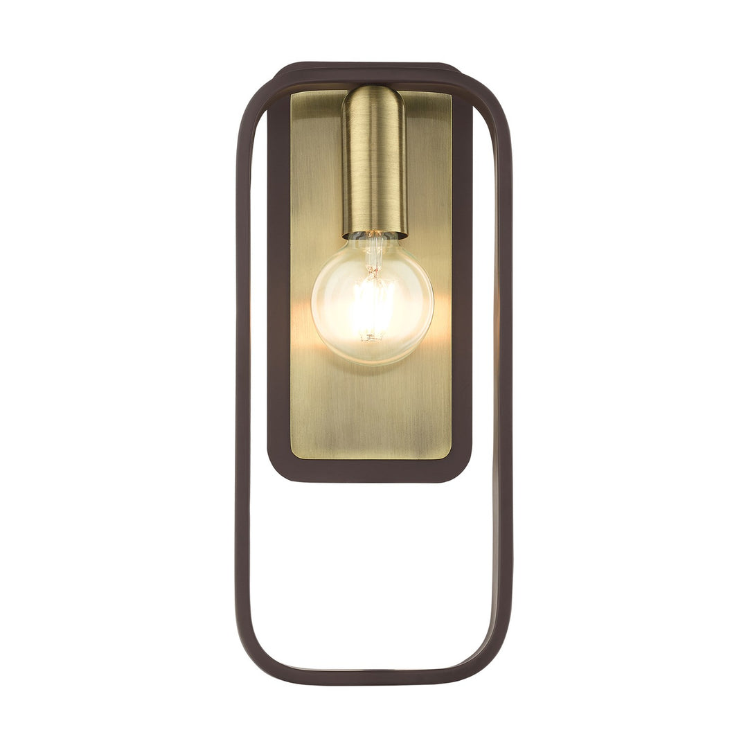 1 Light Bronze With Antique Brass Accents Ada Single Sconce by Livex Lighting