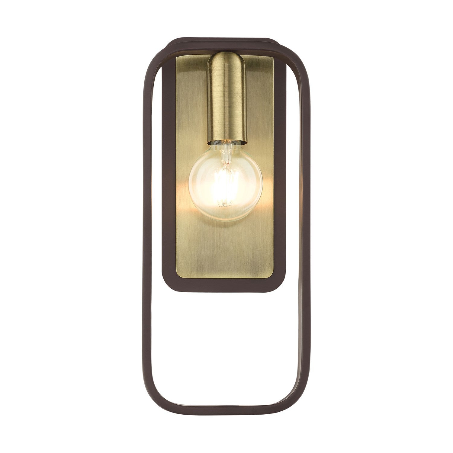 1 Light Bronze With Antique Brass Accents Ada Single Sconce by Livex Lighting