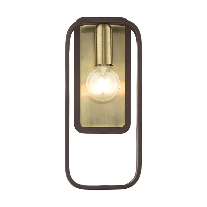 1 Light Bronze With Antique Brass Accents Ada Single Sconce by Livex Lighting