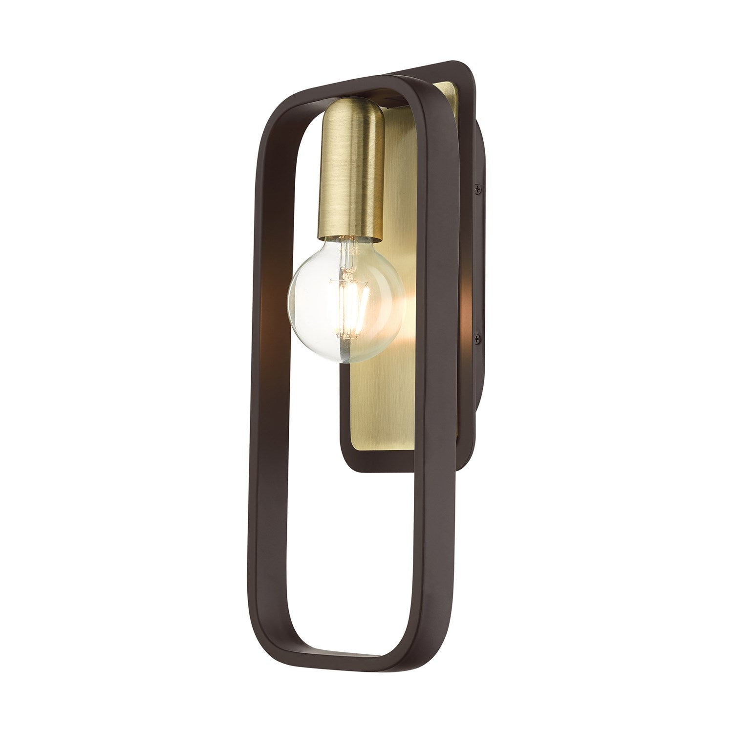 1 Light Bronze With Antique Brass Accents Ada Single Sconce