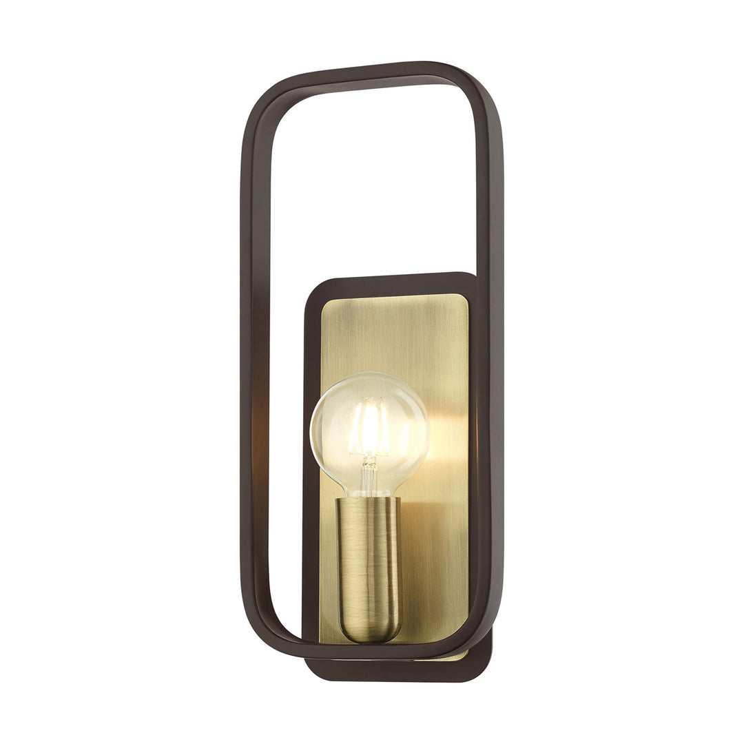 1 Light Bronze With Antique Brass Accents Ada Single Sconce