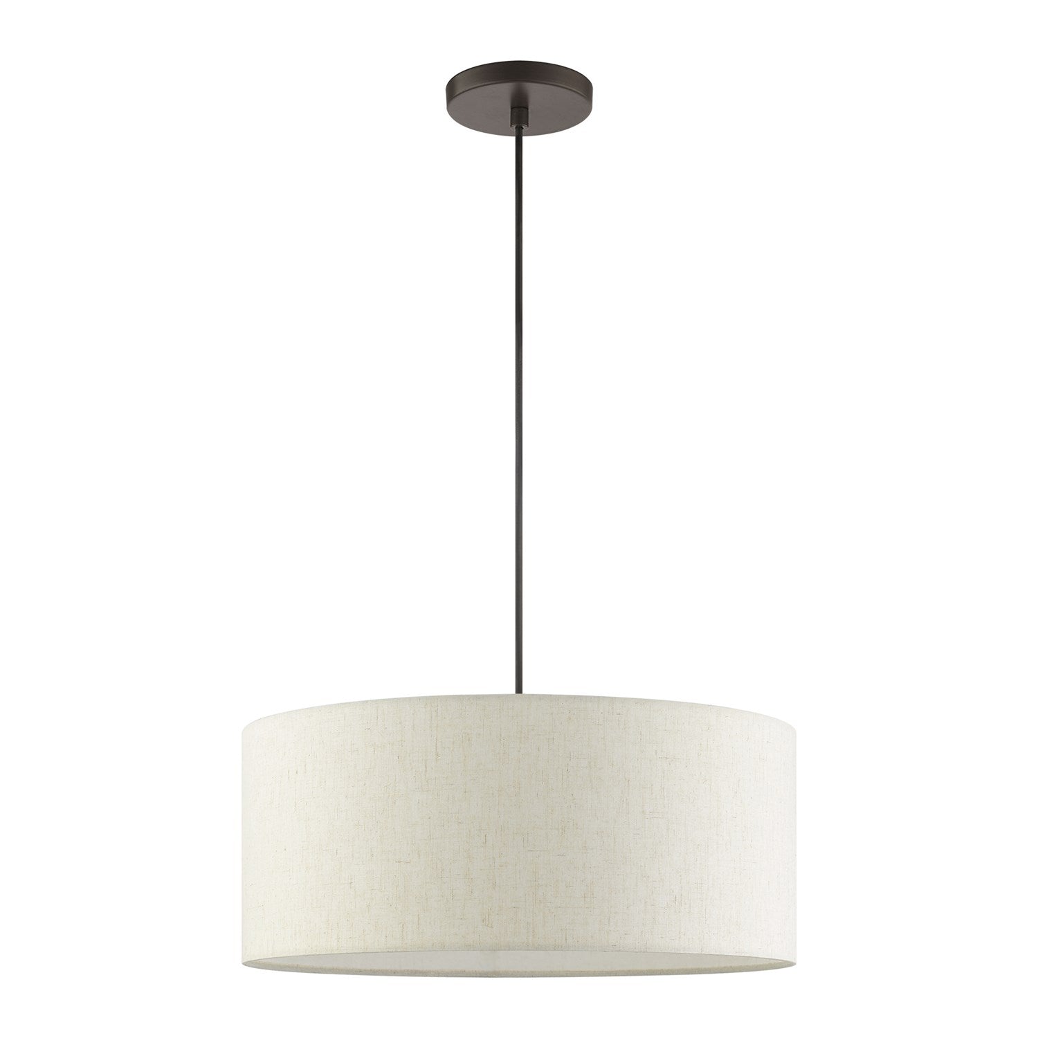 3 Light English Bronze Drum Pendant