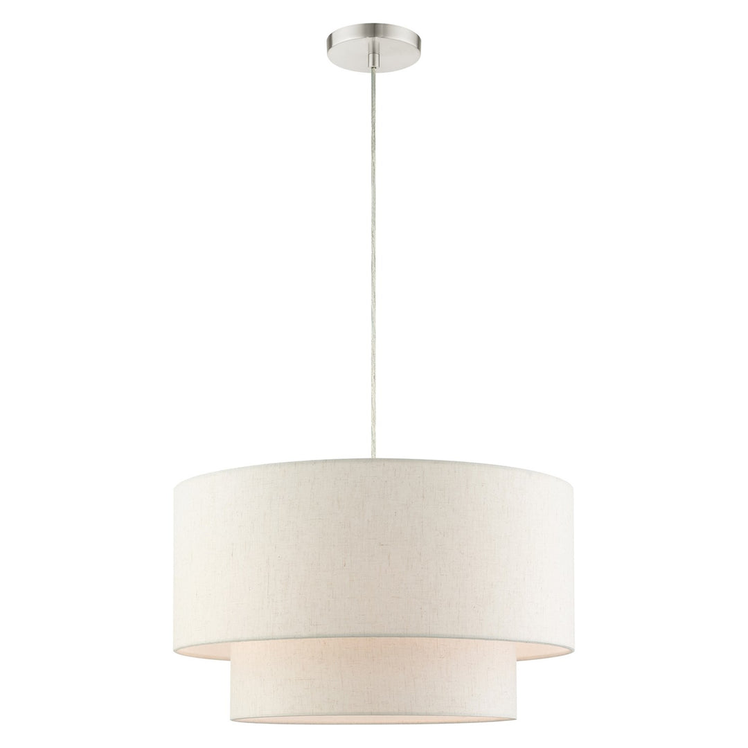 3 Light Brushed Nickel Pendant by Livex Lighting