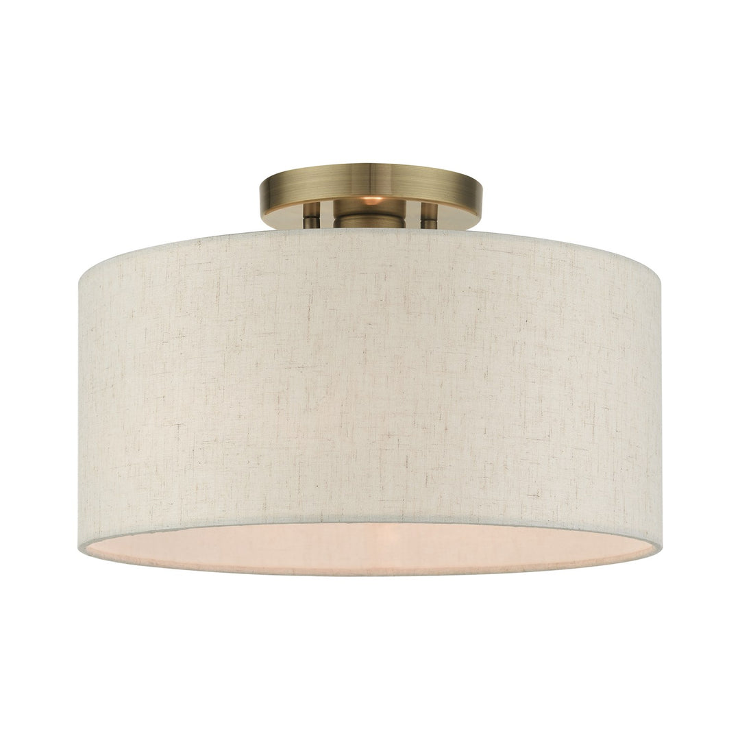 1 Light Antique Brass Semi Flush by Livex Lighting