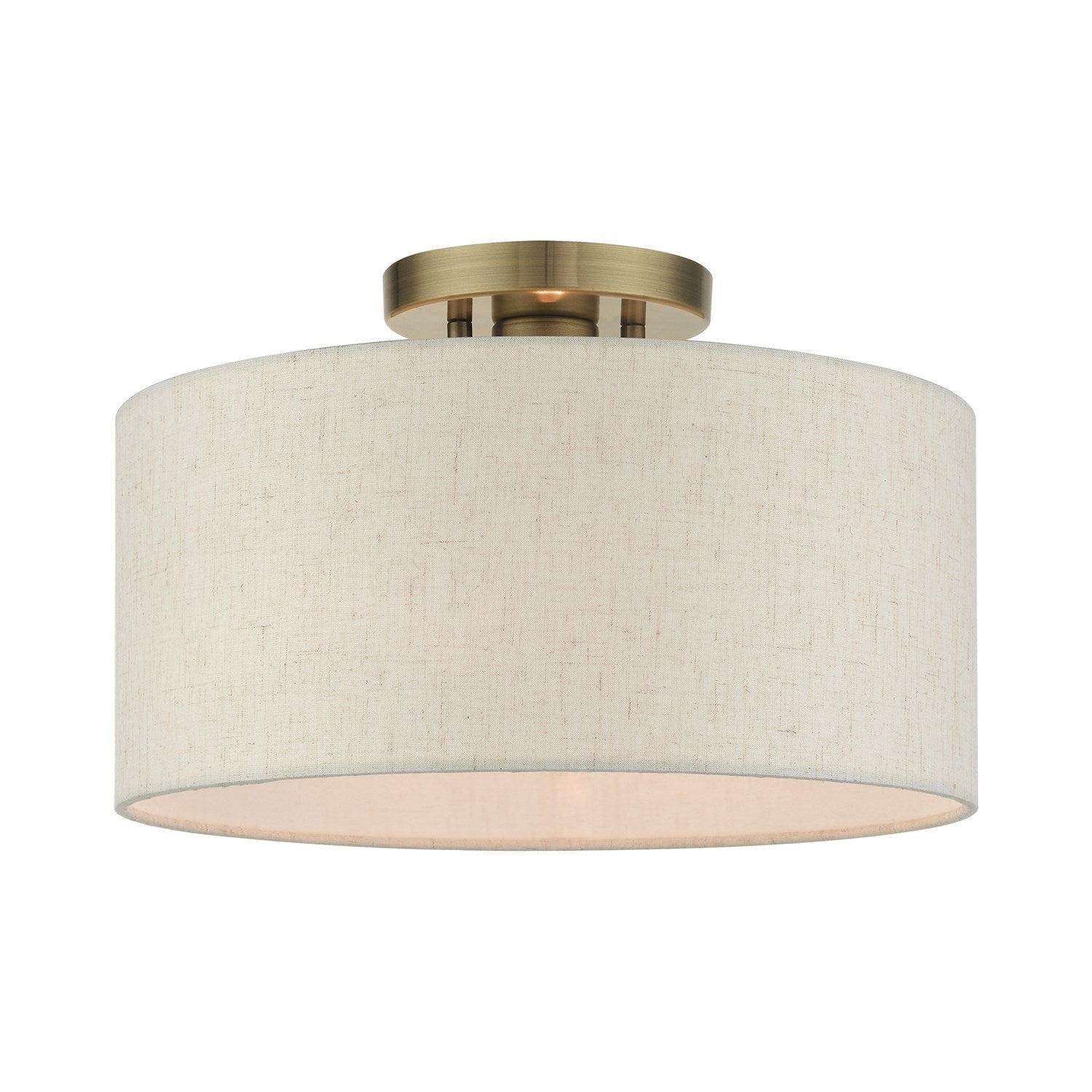 1 Light Antique Brass Semi Flush by Livex Lighting