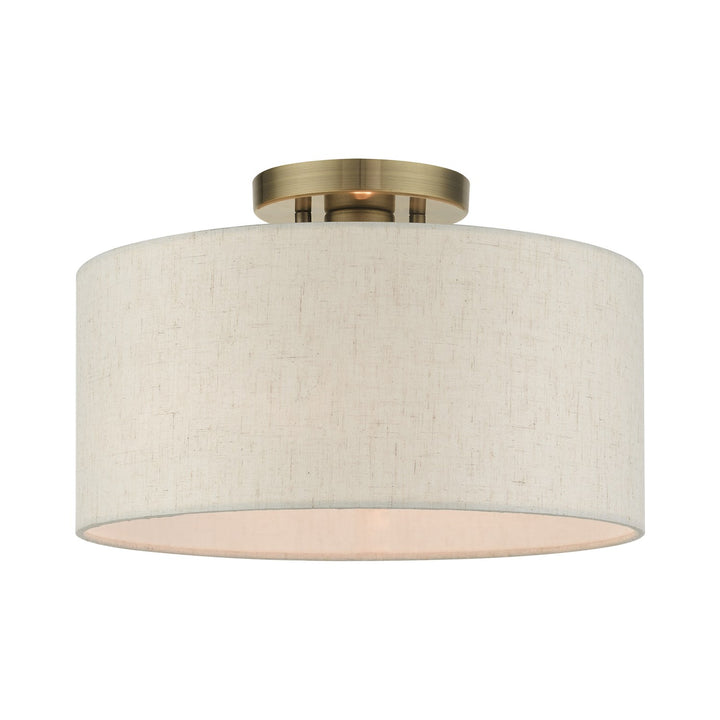 1 Light Antique Brass Semi Flush by Livex Lighting