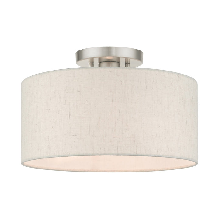 1 Light Brushed Nickel Semi Flush by Livex Lighting