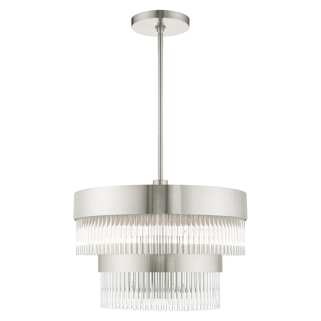 5 Light Brushed Nickel Chandelier by Livex Lighting