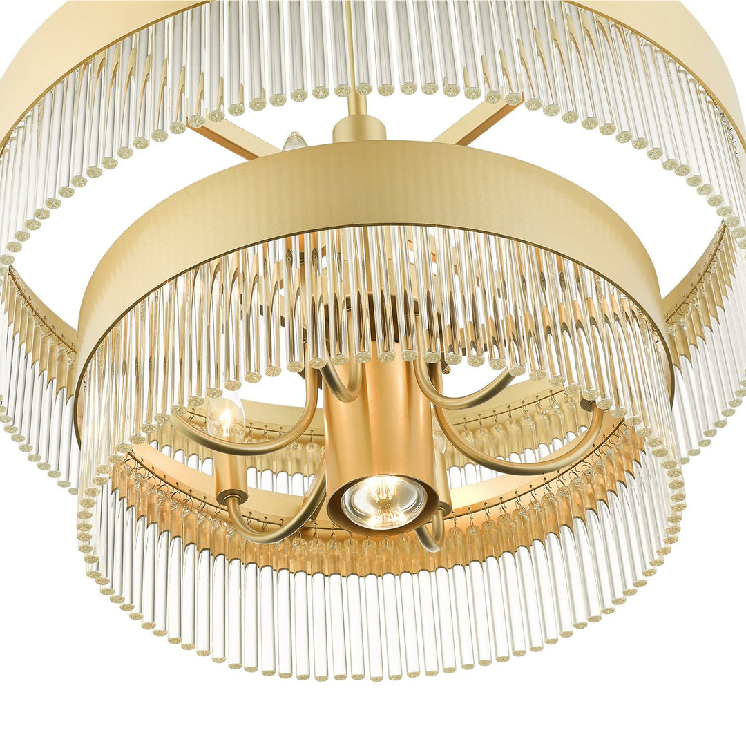 6 Light Soft Gold Chandelier