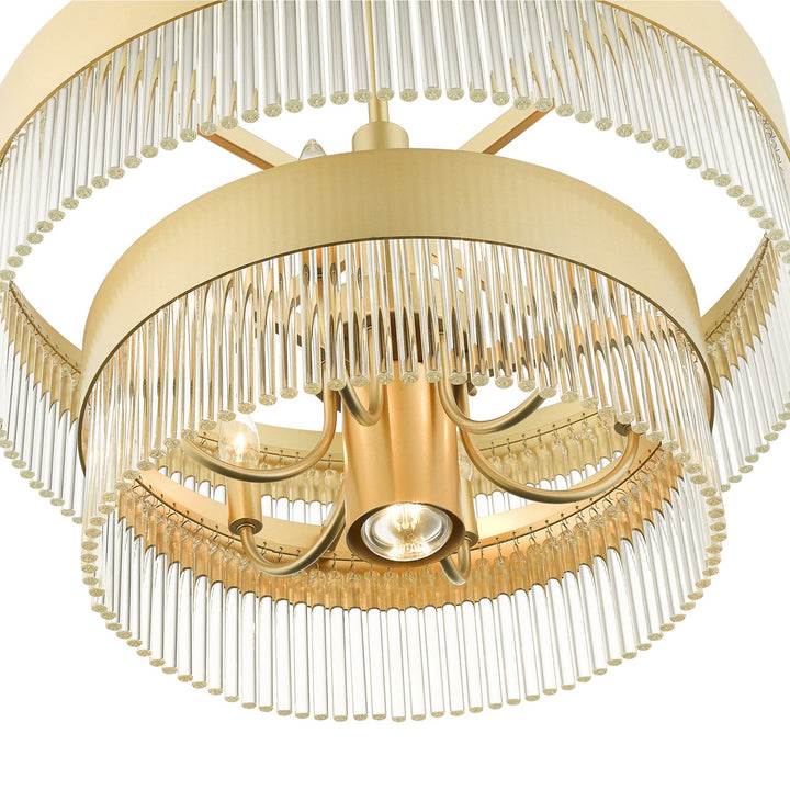 6 Light Soft Gold Chandelier