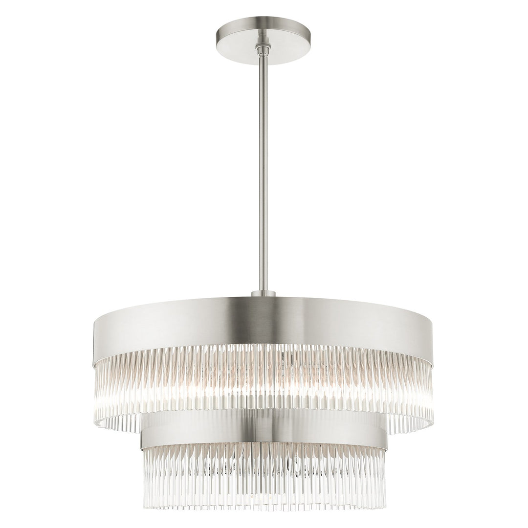 6 Light Brushed Nickel Chandelier by Livex Lighting