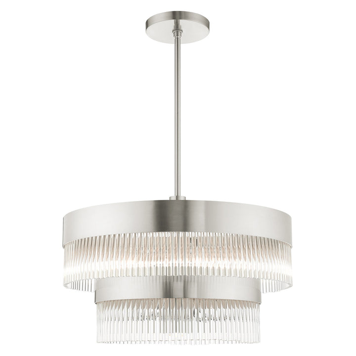 6 Light Brushed Nickel Chandelier by Livex Lighting