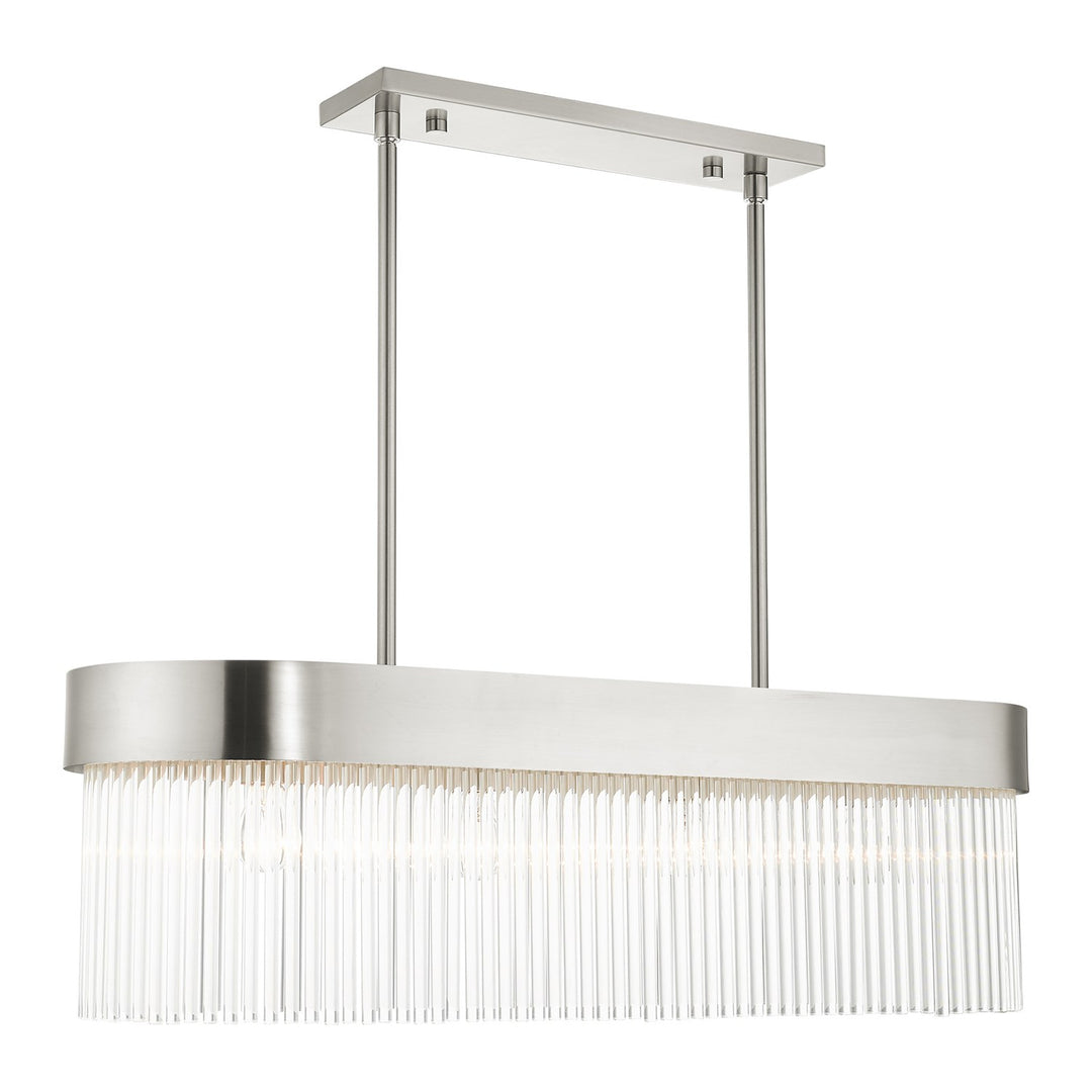 4 Light Brushed Nickel Chandelier by Livex Lighting
