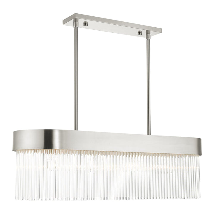 4 Light Brushed Nickel Chandelier by Livex Lighting