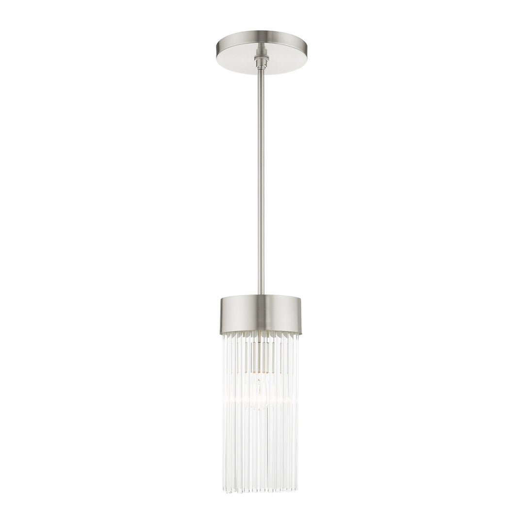 1 Light Brushed Nickel Chandelier by Livex Lighting