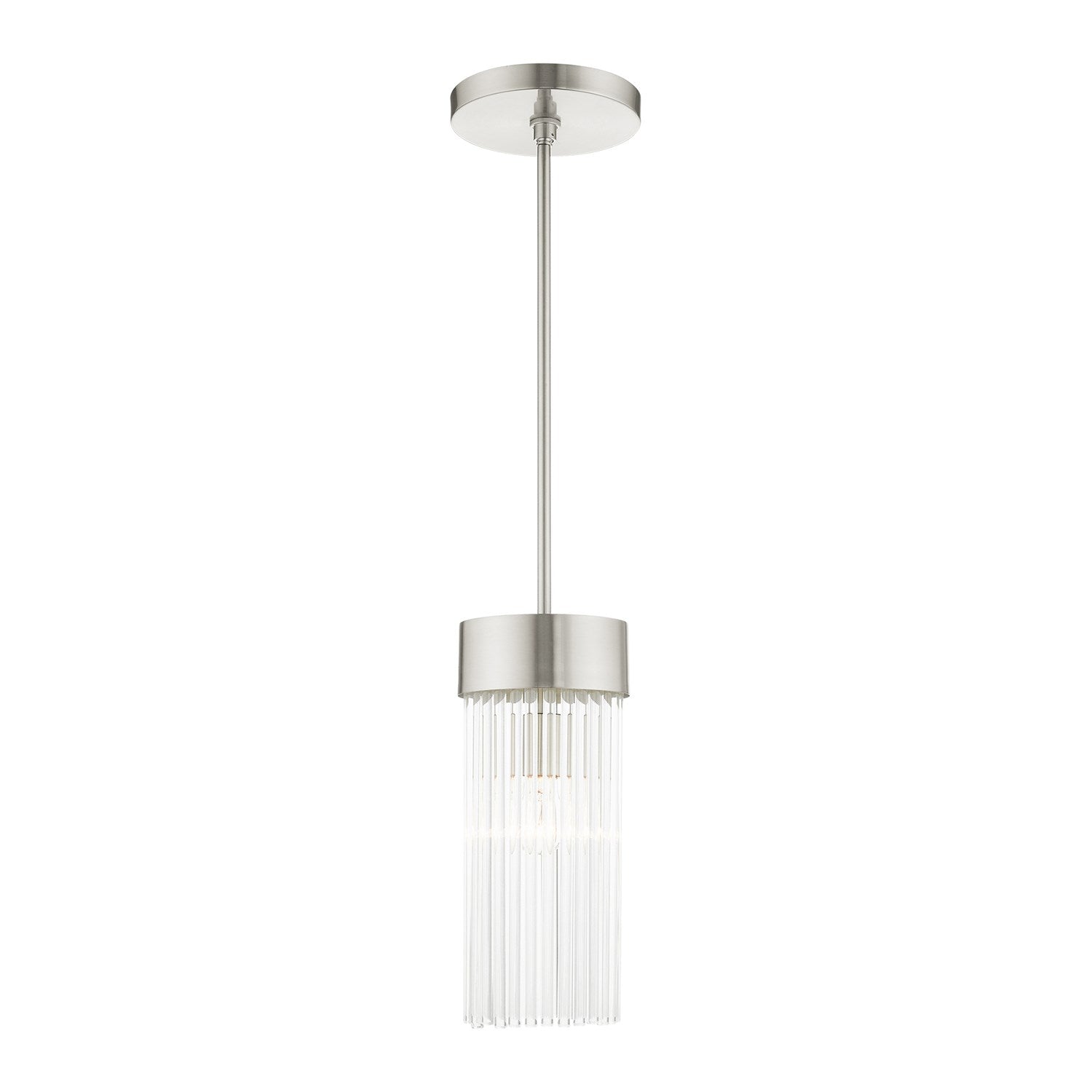 1 Light Brushed Nickel Chandelier by Livex Lighting