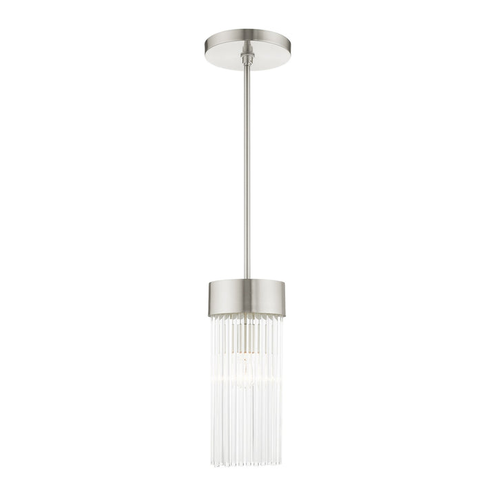 1 Light Brushed Nickel Chandelier by Livex Lighting
