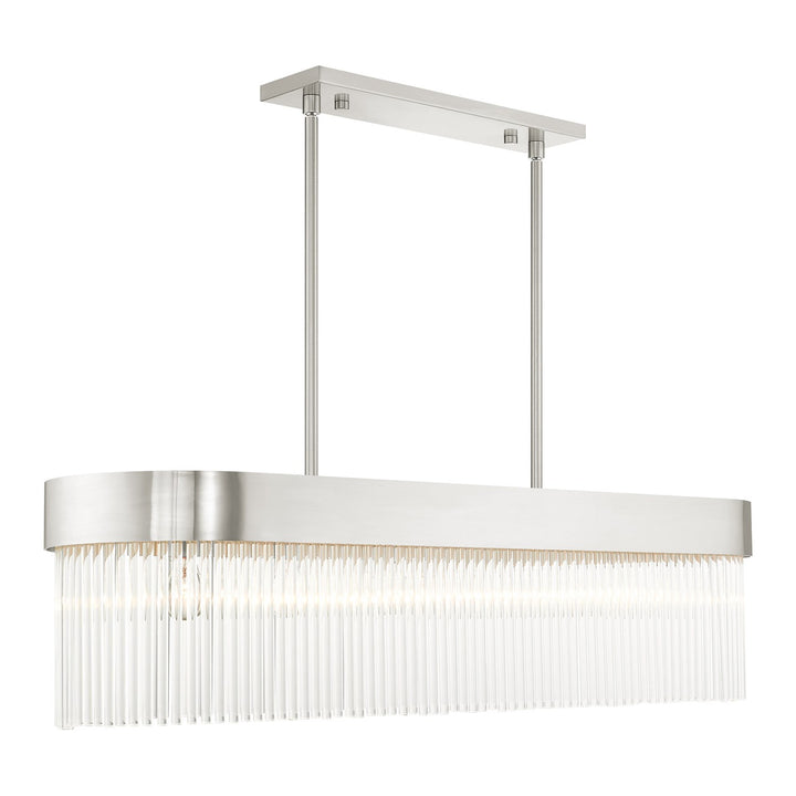 6 Light Brushed Nickel Chandelier by Livex Lighting