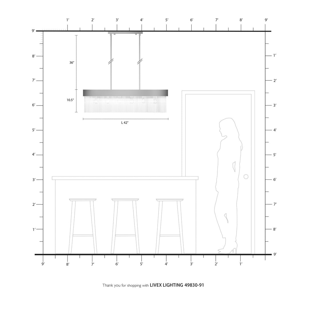 6 Light Brushed Nickel Chandelier