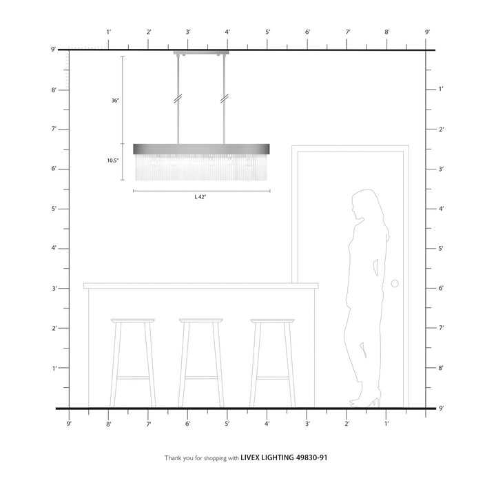 6 Light Brushed Nickel Chandelier