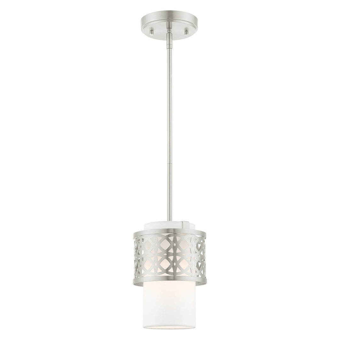 1 Light Brushed Nickel Single Pendant by Livex Lighting