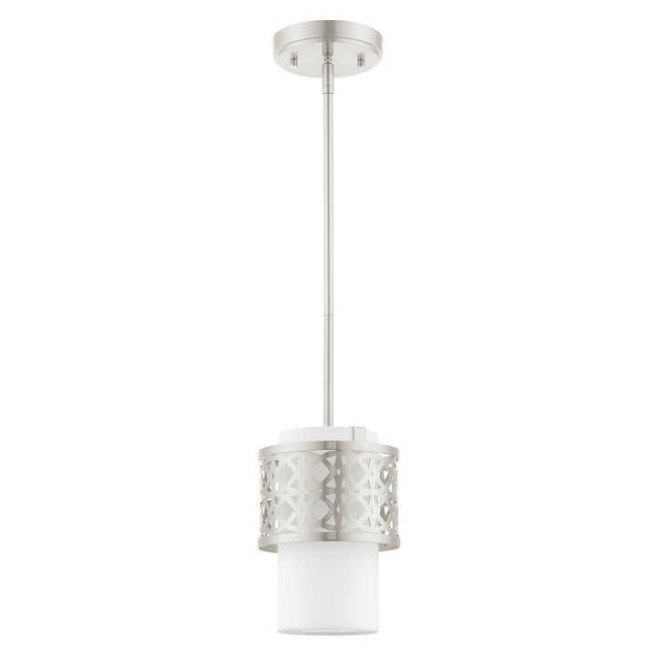 1 Light Brushed Nickel Single Pendant