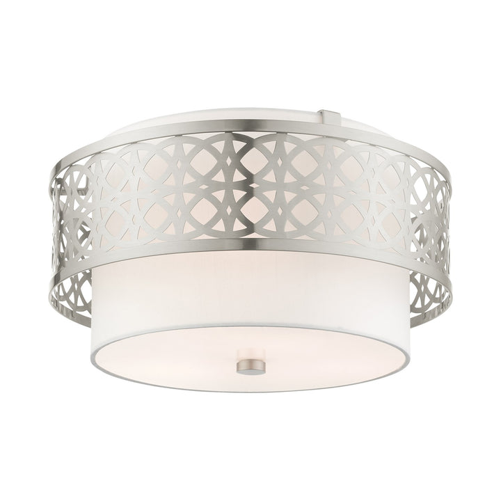 3 Light Brushed Nickel Semi Flush by Livex Lighting