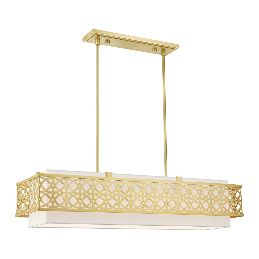 6 Light Soft Gold Linear Chandelier by Livex Lighting
