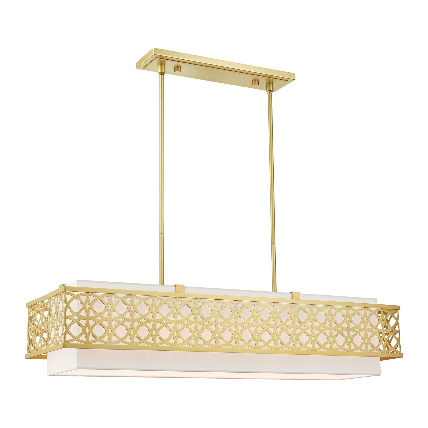 6 Light Soft Gold Linear Chandelier by Livex Lighting