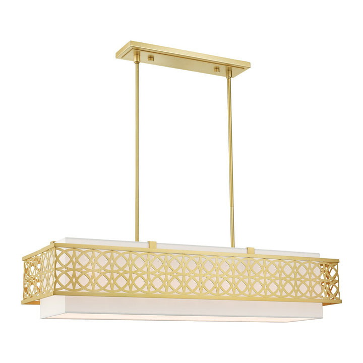 6 Light Soft Gold Linear Chandelier by Livex Lighting