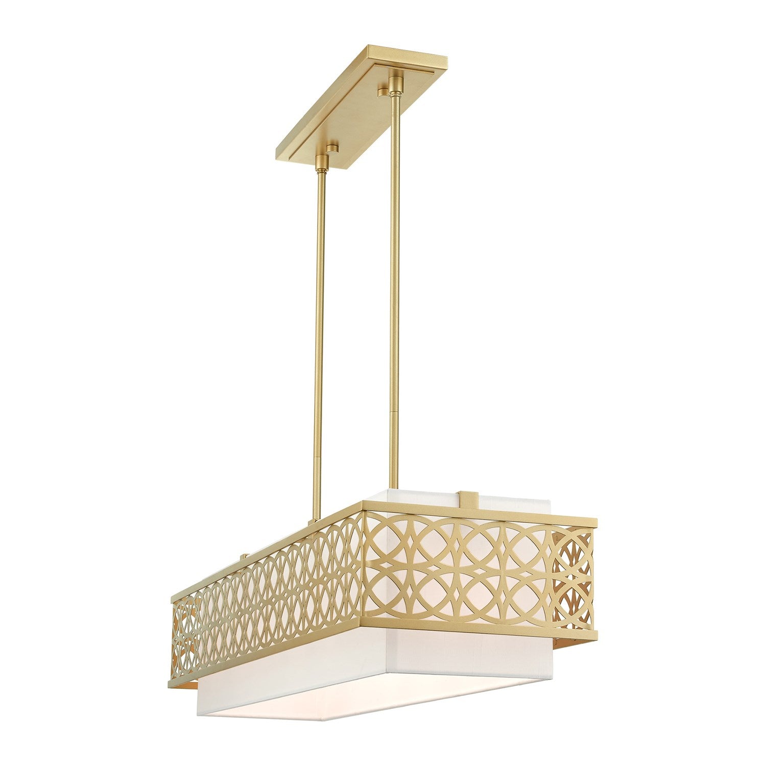 6 Light Soft Gold Linear Chandelier