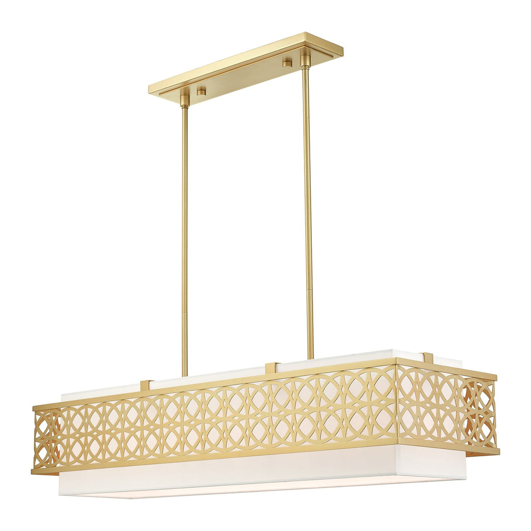 6 Light Soft Gold Linear Chandelier