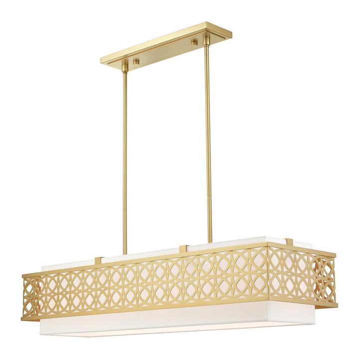 6 Light Soft Gold Linear Chandelier