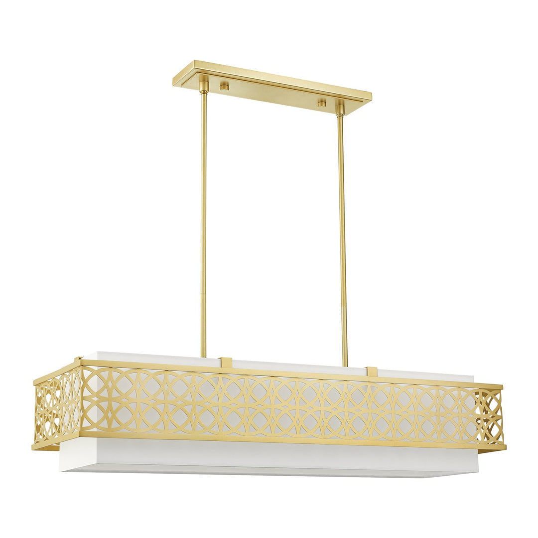 6 Light Soft Gold Linear Chandelier