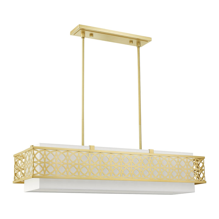6 Light Soft Gold Linear Chandelier