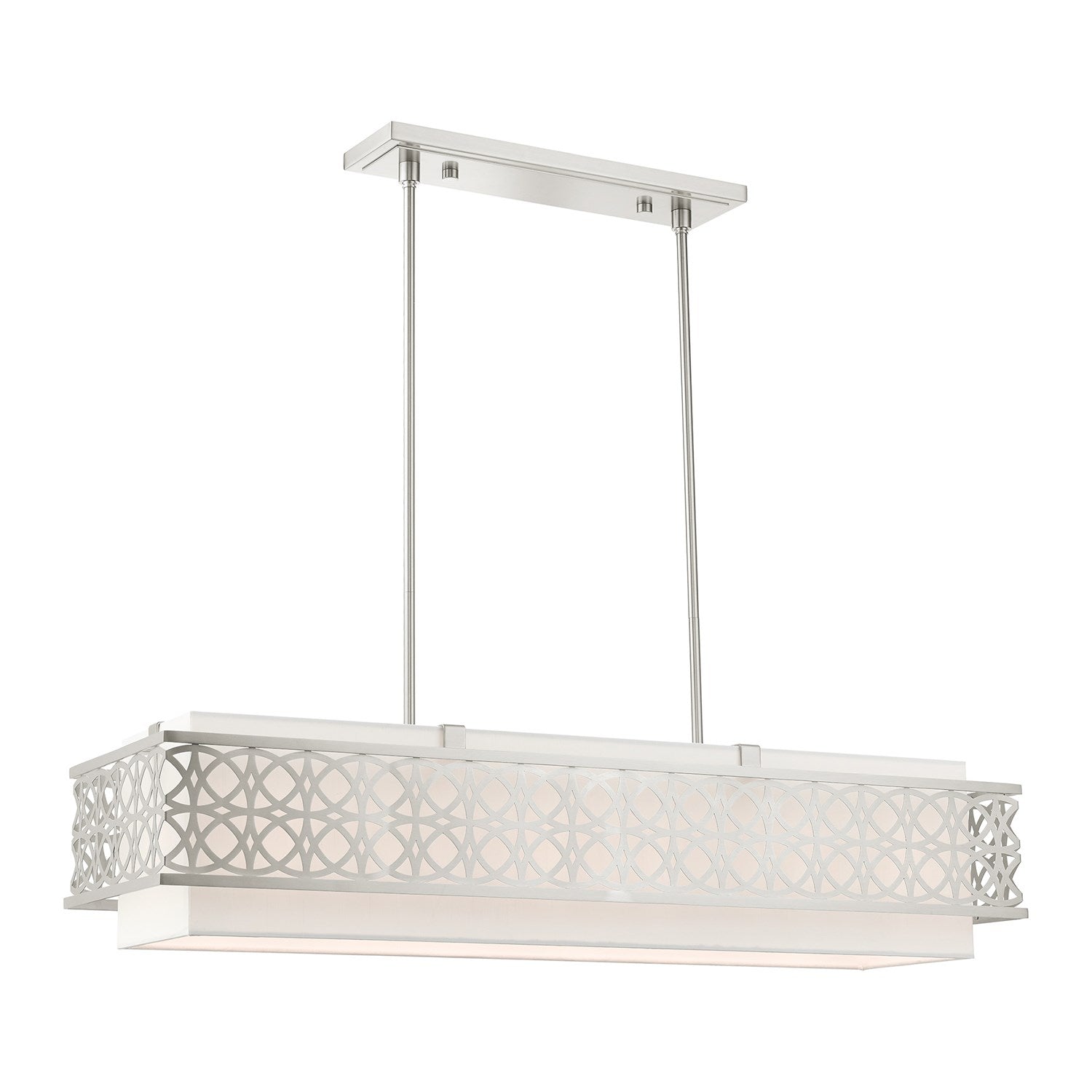 6 Light Brushed Nickel Linear Chandelier by Livex Lighting