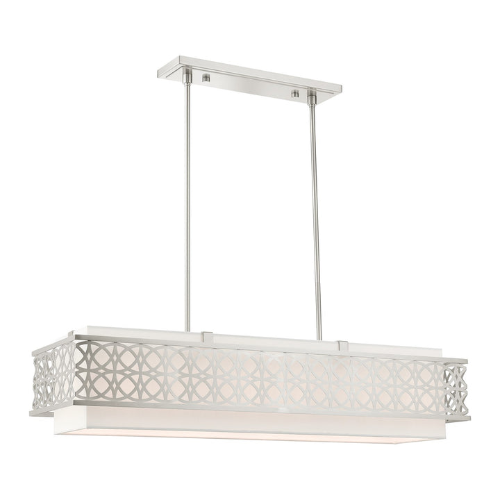 6 Light Brushed Nickel Linear Chandelier by Livex Lighting