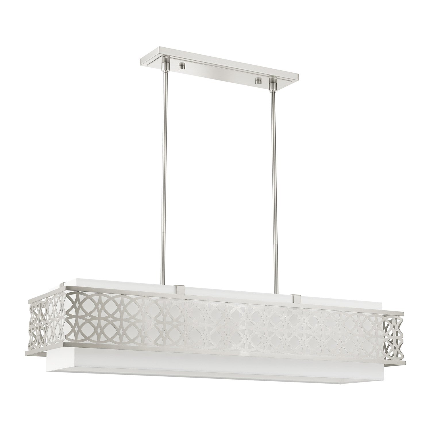 6 Light Brushed Nickel Linear Chandelier