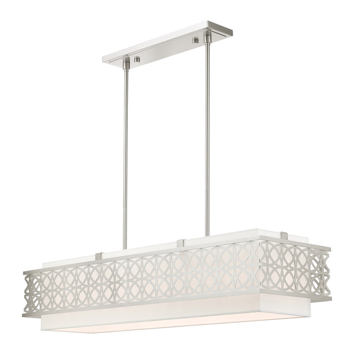 6 Light Brushed Nickel Linear Chandelier