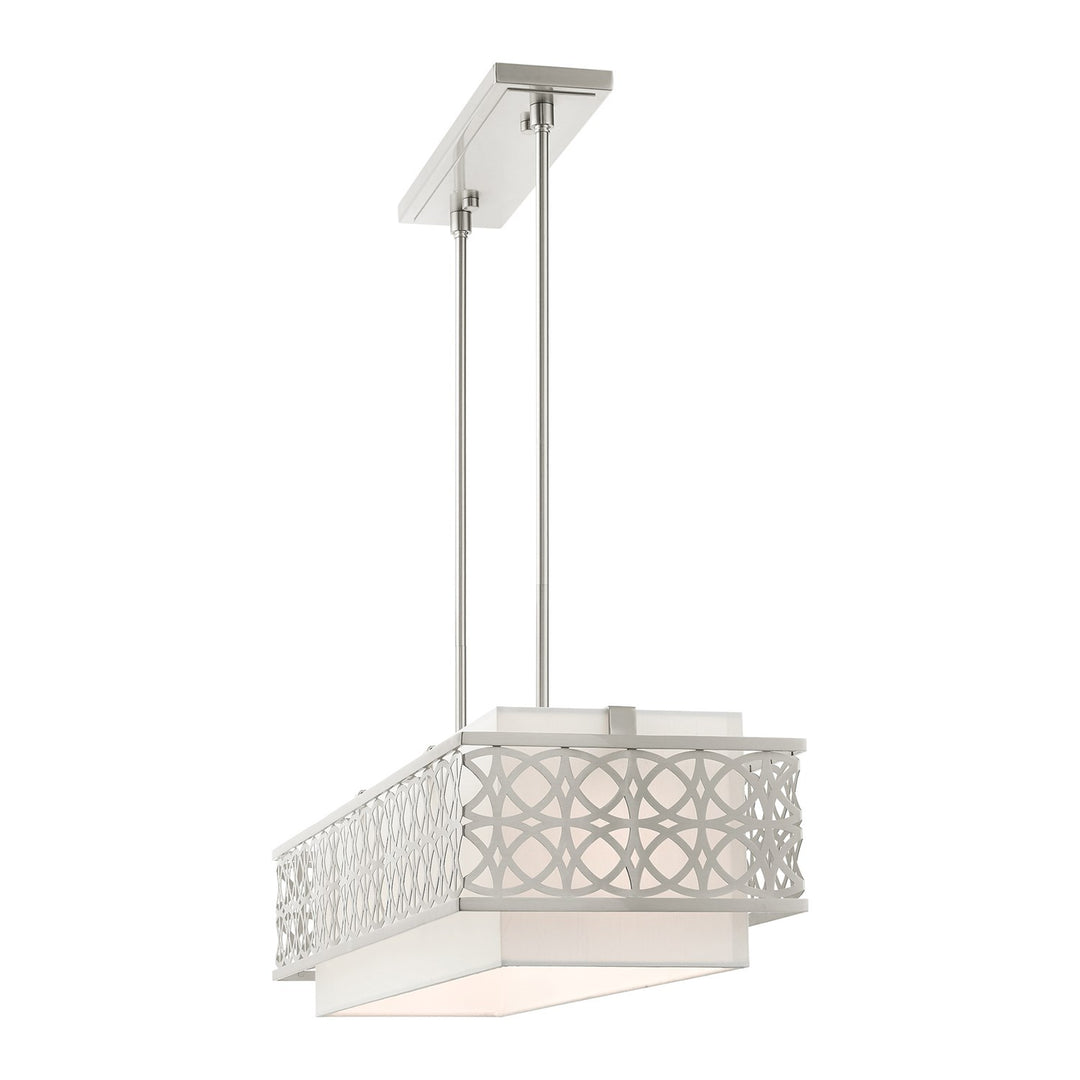 6 Light Brushed Nickel Linear Chandelier