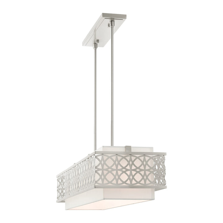 6 Light Brushed Nickel Linear Chandelier